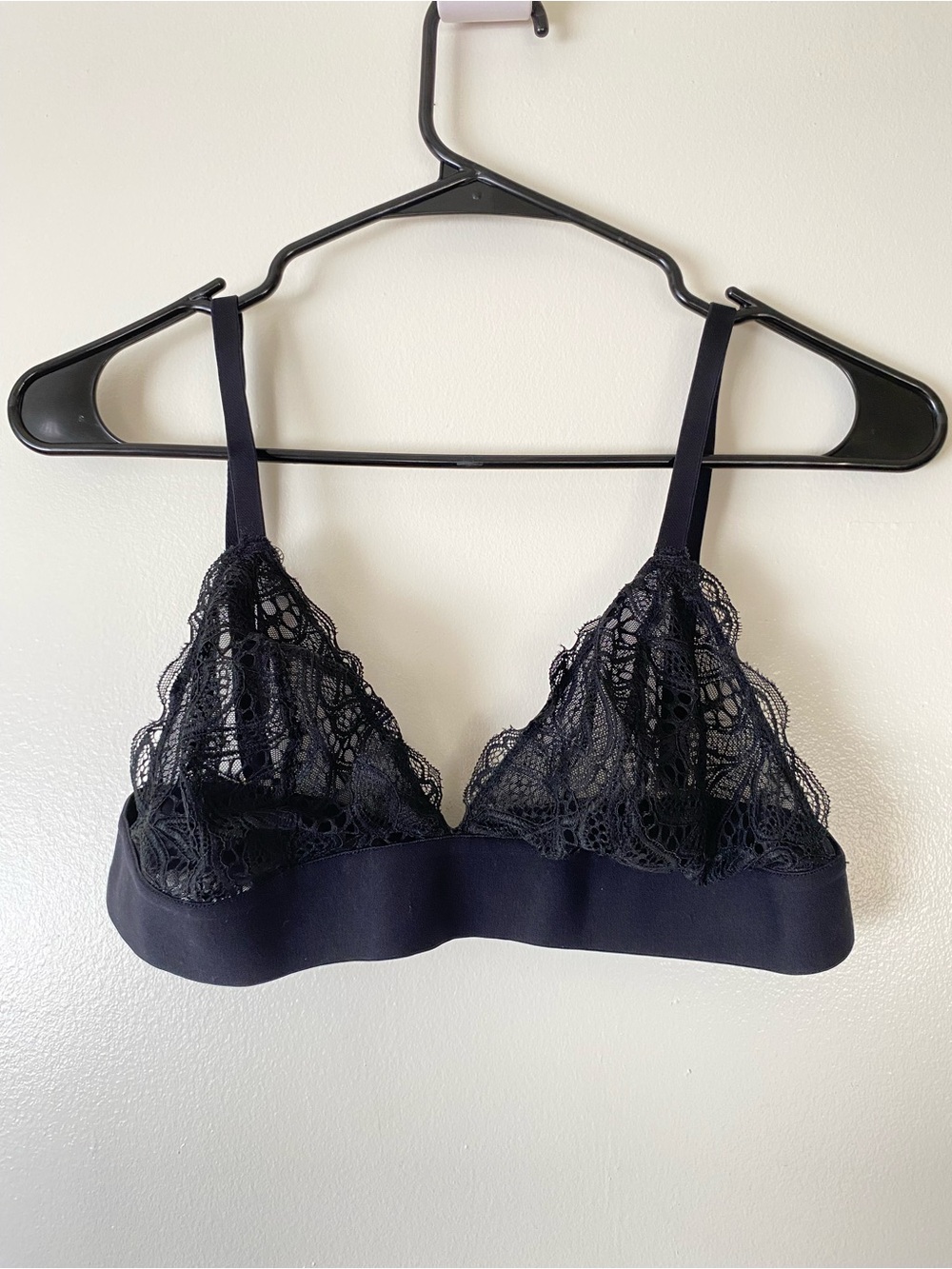 LIVELY Long Live Black Lace Triangle Bralette Size L